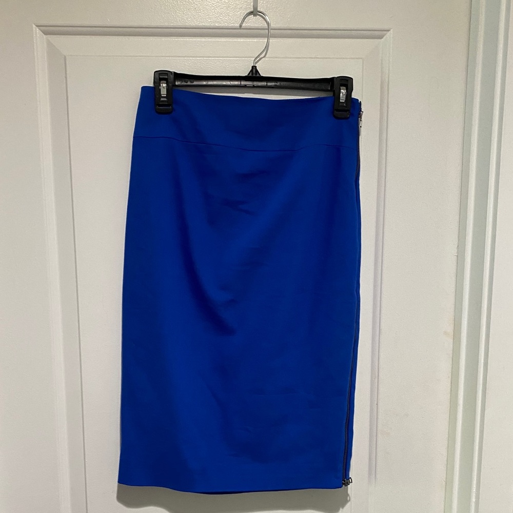 Royal blue pencil skirt with full length zipper